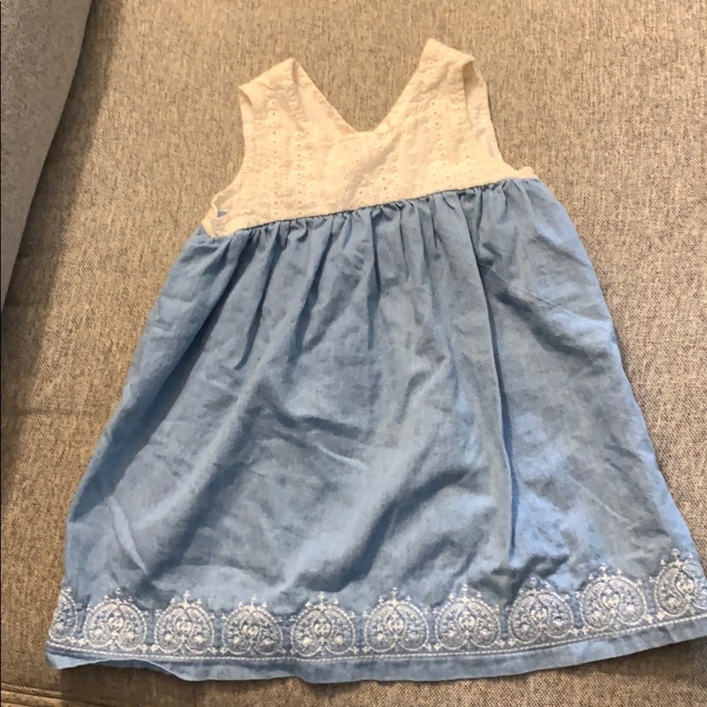 Eyelet denim dress